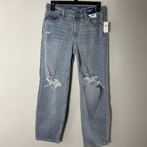 Old Navy Boyfriend Loose Distressed Baggy Jeans Women’s Size 0 NWT